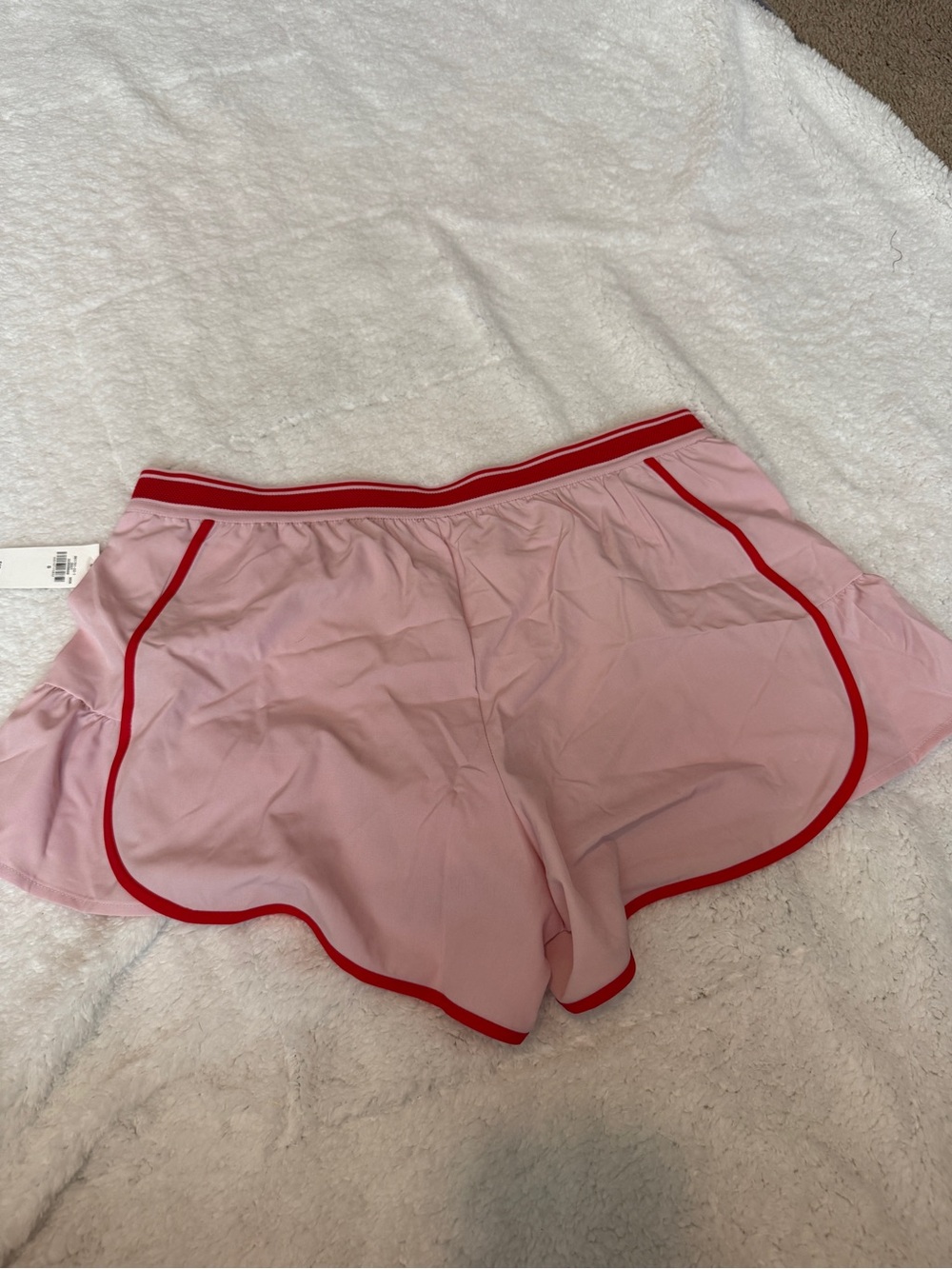 Old Navy Light Pink Athletic Shorts with Red Trim